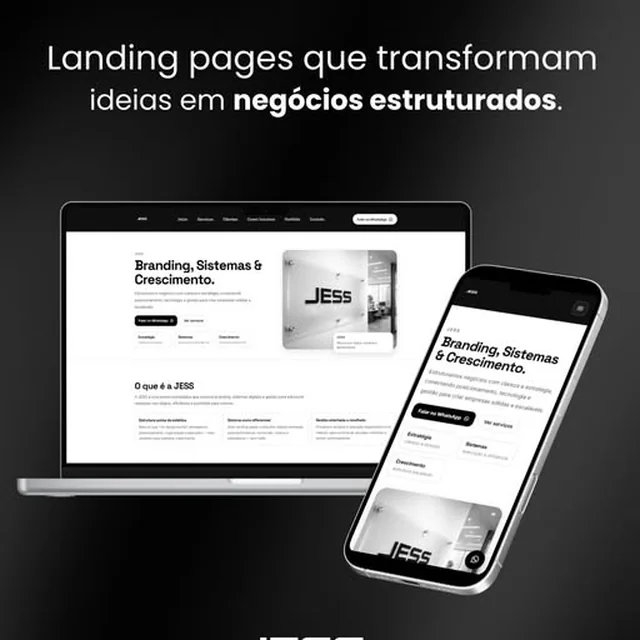 Post da JESS sobre landing pages que transformam ideias em negócios estruturados